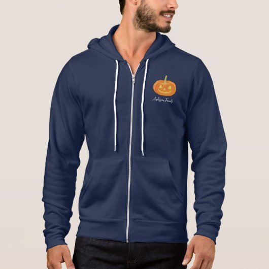 Pull À Capuche Horreur Halloween Citrouille Nom de famille (Devant)