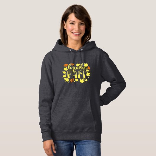 Pull À Capuche Howdy Fall avec Feuilles (Devant entier)