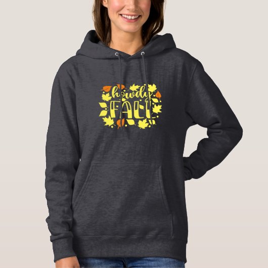 Pull À Capuche Howdy Fall avec Feuilles (Devant)