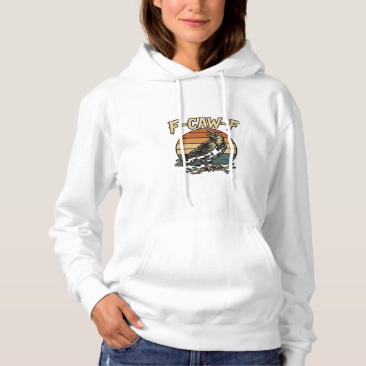 Pull À Capuche Humor Gothic F-Caw-F Funny Crow Essential Creative (Devant)