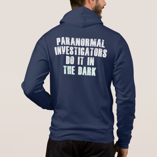 Pull À Capuche Humour des enquêteurs paranormal (blanc) (Dos)
