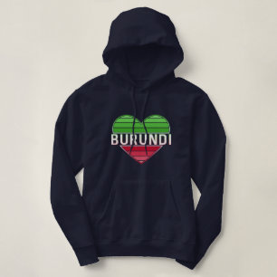 Pull À Capuche I Love Burundi, Coeur Burundais