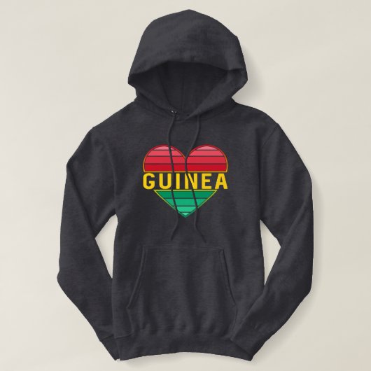 Pull À Capuche I Love Guinée, Coeur guinéen (Design devant)