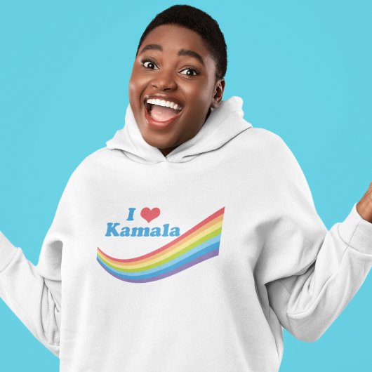 Pull À Capuche I Love Kamala Cute Election Rainbow Women