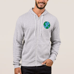 Pull À Capuche Icône écologique mondiale Joyeux Clipart de la Ter