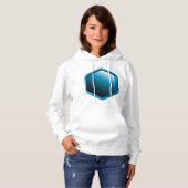 Pull À Capuche Icône hexagonale bleue brillante Géométrique moder (Devant entier)