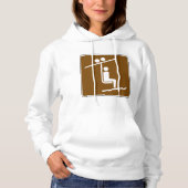Pull À Capuche Icône Symbole de Télésiège Sports d'Hiver Rustique (Devant)