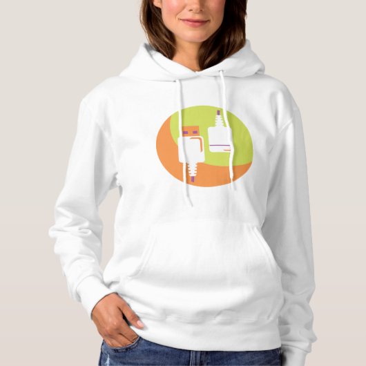 Pull À Capuche Icône USB Plug (Devant)