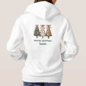 Pull À Capuche Idée cadeau sapins de Noël léopard ludique pour fe (Dos)