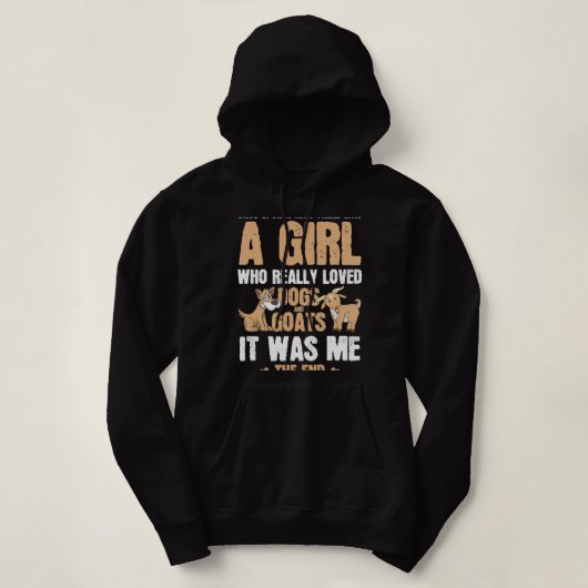 Pull À Capuche Il Était Une Fois Une Fille Qui Aimait Les Chiens (Design devant)