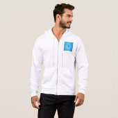 Pull À Capuche Illinois silhouette étoile bleue éclatée (Devant entier)