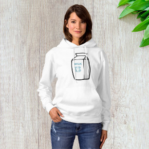 Pull À Capuche Illustration Carton de lait de vache laitière cuit