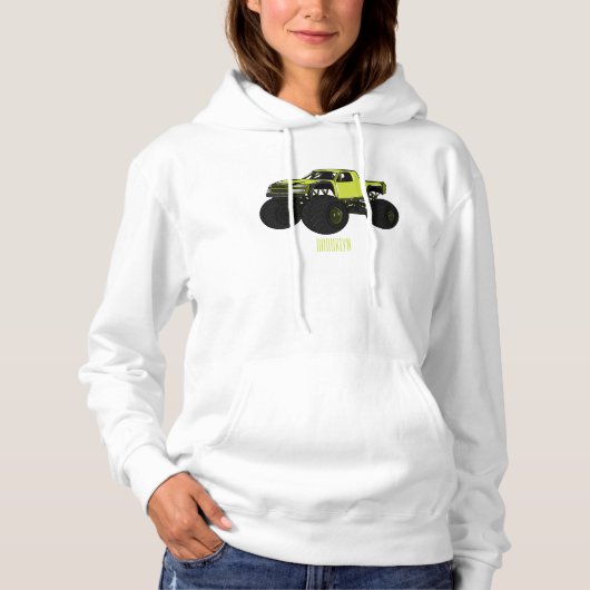 Pull À Capuche Illustration de camion monstre (Devant)