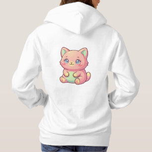 Pull À Capuche Illustration de chaton kawaii rose mignon - Kitty