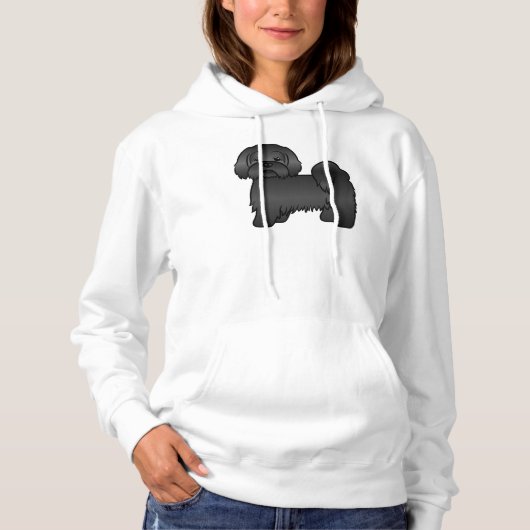 Pull À Capuche Illustration de chien de dessin animé mignon Lhasa (Devant)