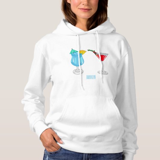 Pull À Capuche Illustration de cocktail (Devant)