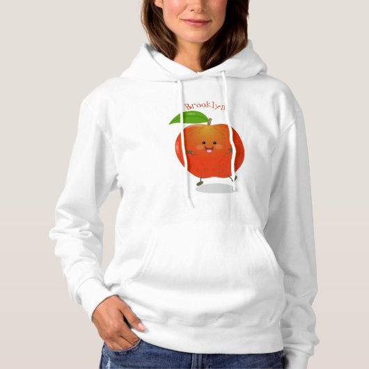 Pull À Capuche Illustration de dessin animé sur la pomme de danse (Devant)