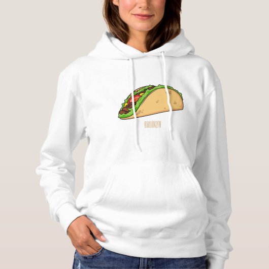 Pull À Capuche Illustration de dessin sur Taco (Devant)