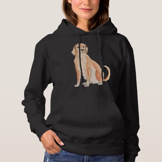 Pull À Capuche Illustration de l'aquarelle du Labrador (Devant)