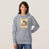 Pull À Capuche Illustration de penseur squelette (Devant entier)