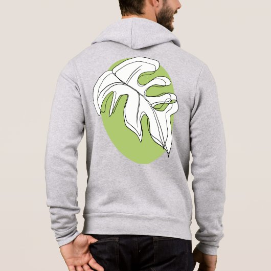 Pull À Capuche Illustration de plante abstraite de feuille de Mon (Dos)