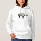 Pull À Capuche illustration de rhinocéros de Java de dessin animé (Devant)