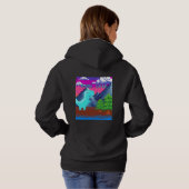 Pull À Capuche Illustration drôle de dinosaure pixelisé de joueur (Dos entier)