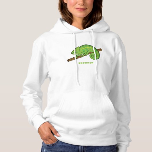 Pull À Capuche Illustration du caméléon de la parson (Devant)