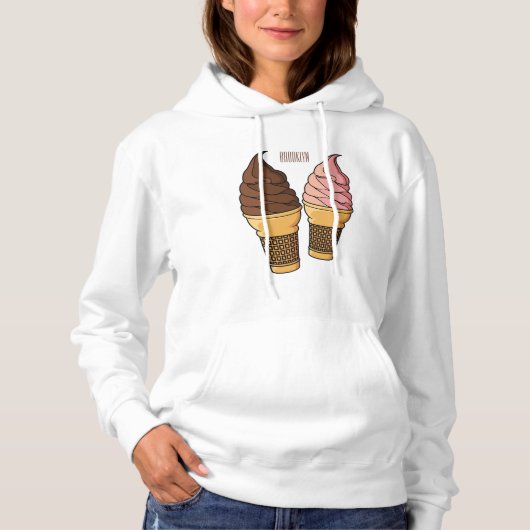 Pull À Capuche Illustration du cône de crème glacée (Devant)
