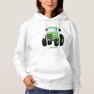Pull À Capuche Illustration du joli joyeux tracteur agricole vert