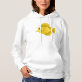 Pull À Capuche Illustration du poisson-tang jaune (Devant)