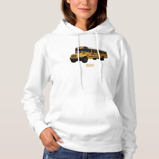 Pull À Capuche Illustration d'un autobus scolaire (Devant)
