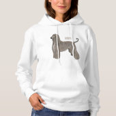 Pull À Capuche Illustration d'un chien hound afghan (Devant)