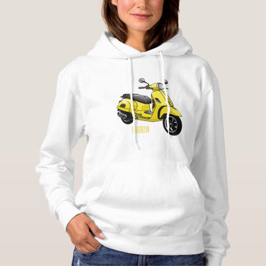 Pull À Capuche Illustration d'une moto cyclable (Devant)