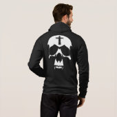 Pull À Capuche Illustration gothique du crâne noir et blanc (Dos entier)