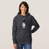 Pull À Capuche Illustration graphique monochrome de chien Boxer v (Devant entier)