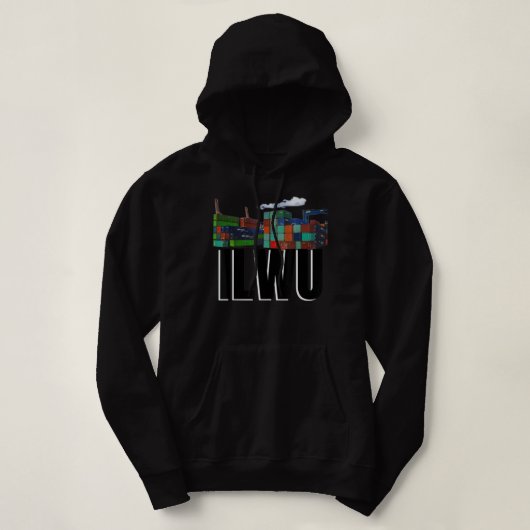 Pull À Capuche ILWU Container Yard Cloudy Longshore  (Design devant)