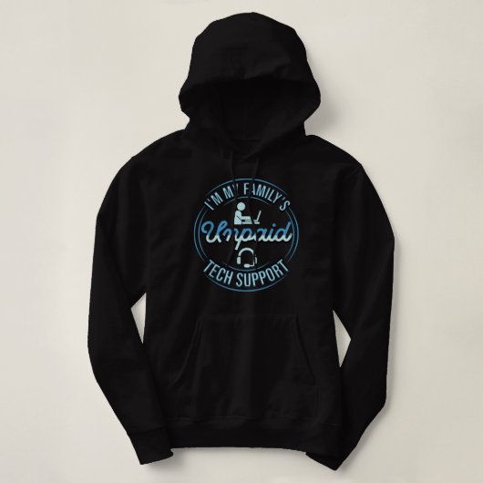 Pull À Capuche Im Mes Familles Support Technique Non Payé Funny O (Design devant)