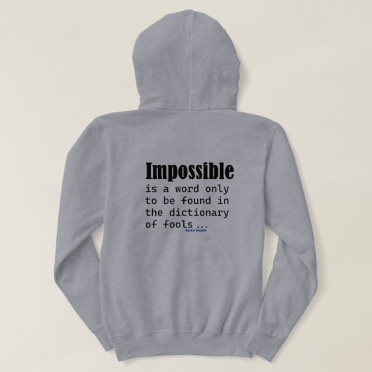 Pull À Capuche Impossible Le Mot N'Est Trouvé Que Dans Le Diction (Design dos)