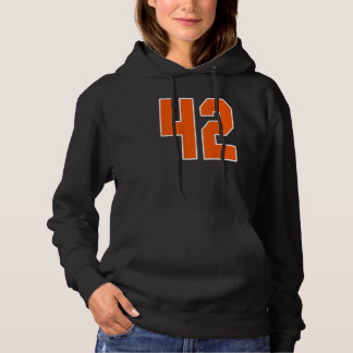 Pull À Capuche Impression au dos Orange Bloc Sport Numéro 42 Pour