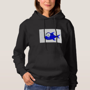 Pull À Capuche Impression de poisson bleu avec couleur blanche