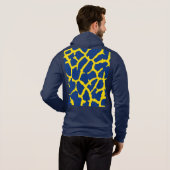 Pull À Capuche Impression Girafe Bleu Marine Jaune (Dos entier)