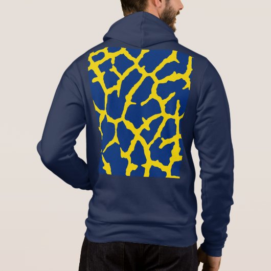 Pull À Capuche Impression Girafe Bleu Marine Jaune (Dos)