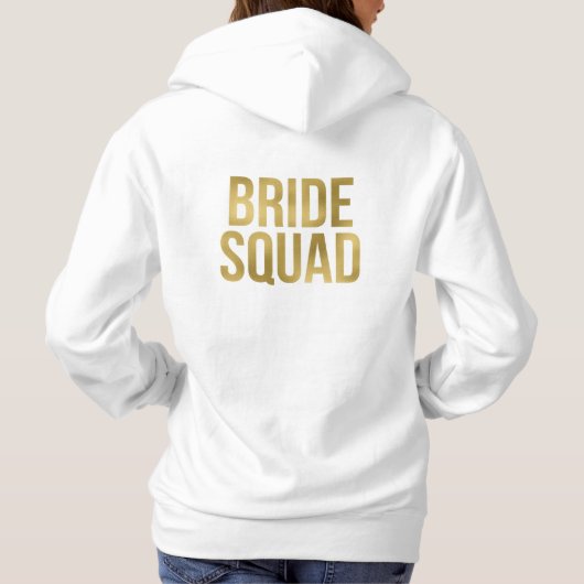 Pull À Capuche Imprimé Gold "Bride Squad" Bridesmaids (Dos)