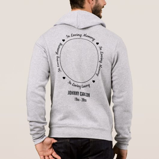 Pull À Capuche In Love Memory Modern Photo Hommage Memorial (Dos)