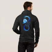Pull À Capuche Infini lumineux avec rose bleue (Dos entier)