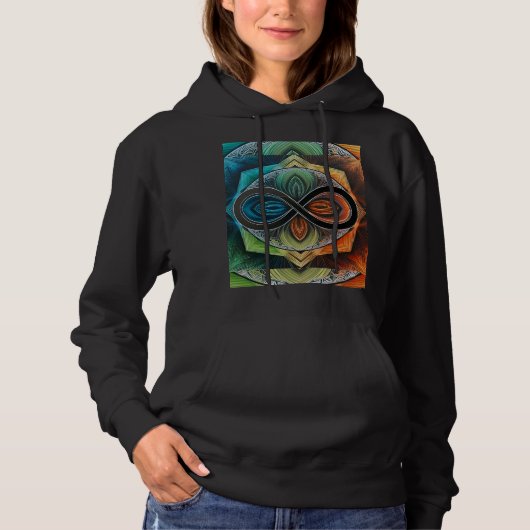 Pull À Capuche Infinity Mandala African Tribal Mask Abstrait (Devant)
