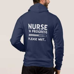 Pull À Capuche Infirmière En Cours S'Il Vous Plaît Attendre - Drô