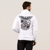 Pull À Capuche Infirmière tatouée audacieuse Crâne & Mains guéris (Dos entier)