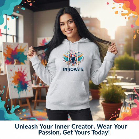 Pull À Capuche Innovation Ampoule Couleur Éclaboussure D'art